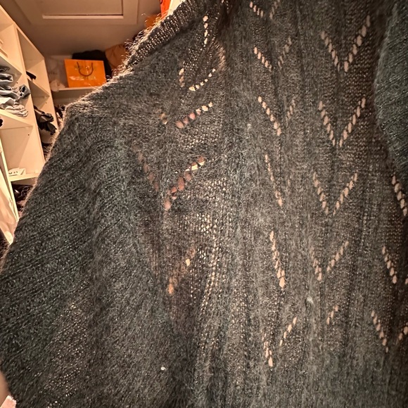 Gray Chunky Knit Cardigan Sweater - Picture 3 of 4